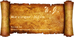Wurzinger Júlia névjegykártya