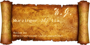 Wurzinger Júlia névjegykártya